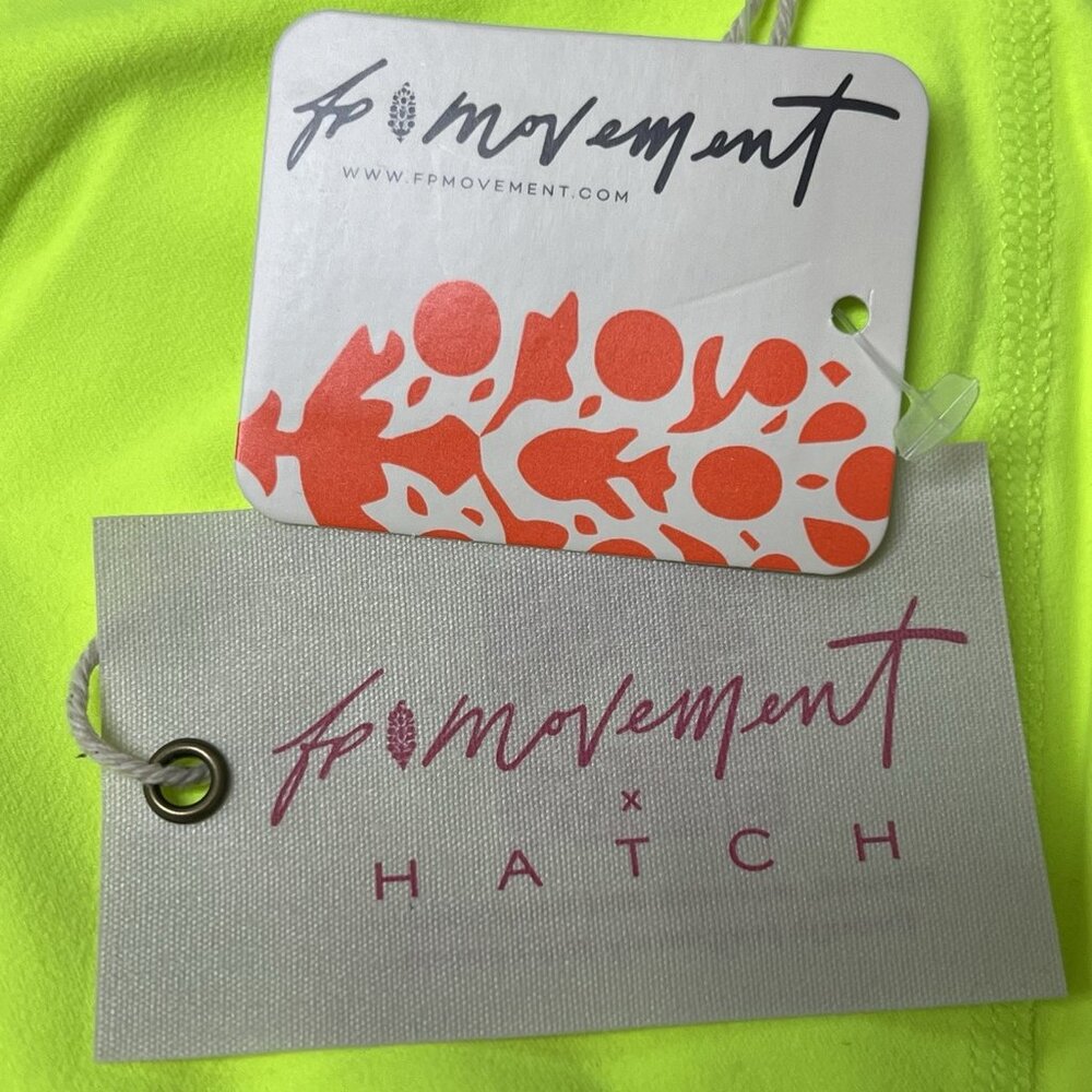 NWT $68 Free People X Hatch Maternity Square Neck Bra Size Medium Neon Yellow - Picture 15 of 15